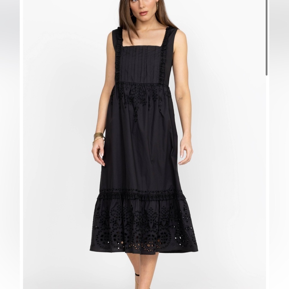 Johnny Was Jesminda Midi Eyelet Dress Silk